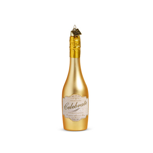 5.75" Congratulations Gold Champagne Ornament designed by Eric Cortina