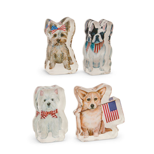4.5" Patriotic Pup Acrylic Block Cut Out