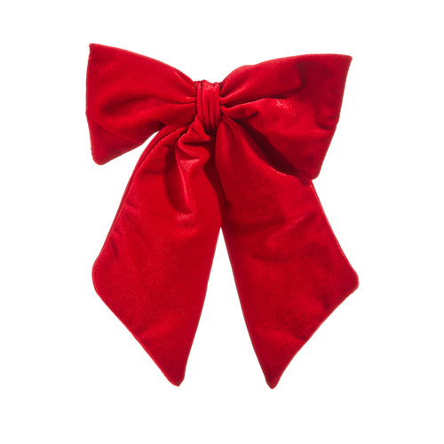 11" Red Velvet Bow Clip-On Ornament