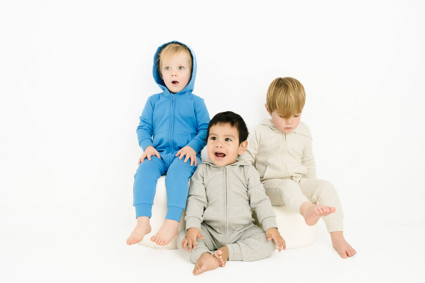 Ash Gray Zip Up Hooded Romper