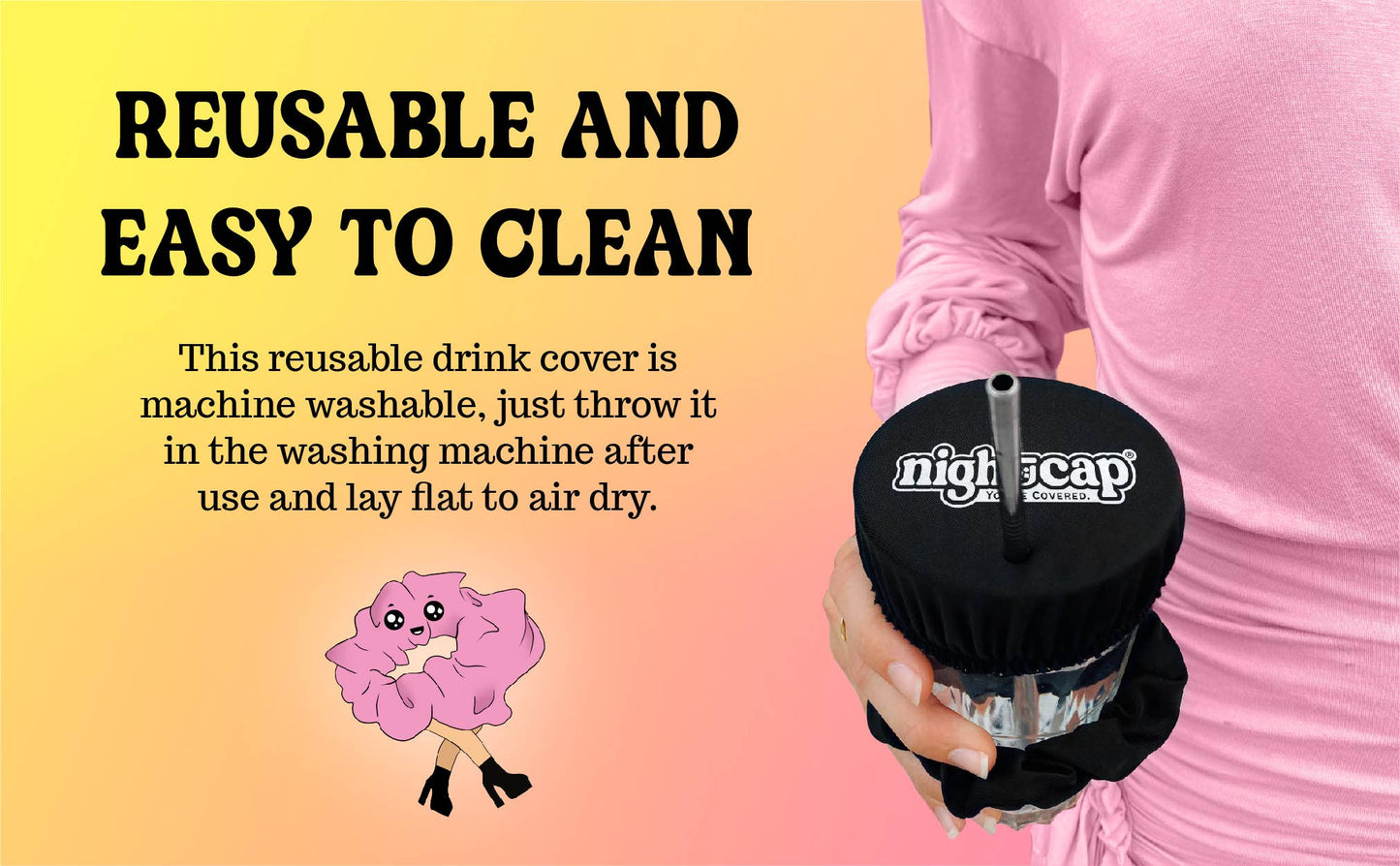 NightCap Scrunchie Drink Cover: Black