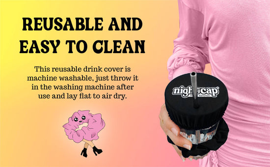 NightCap Scrunchie Drink Cover: Black