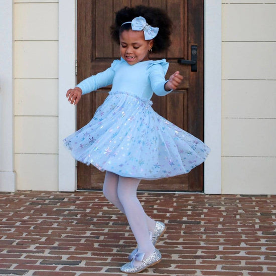 Load image into Gallery viewer, Snow Princess Iridescent Long Sleeve Tutu Dress
