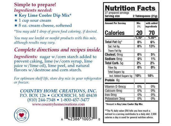 Key Lime Cooler Dip Mix