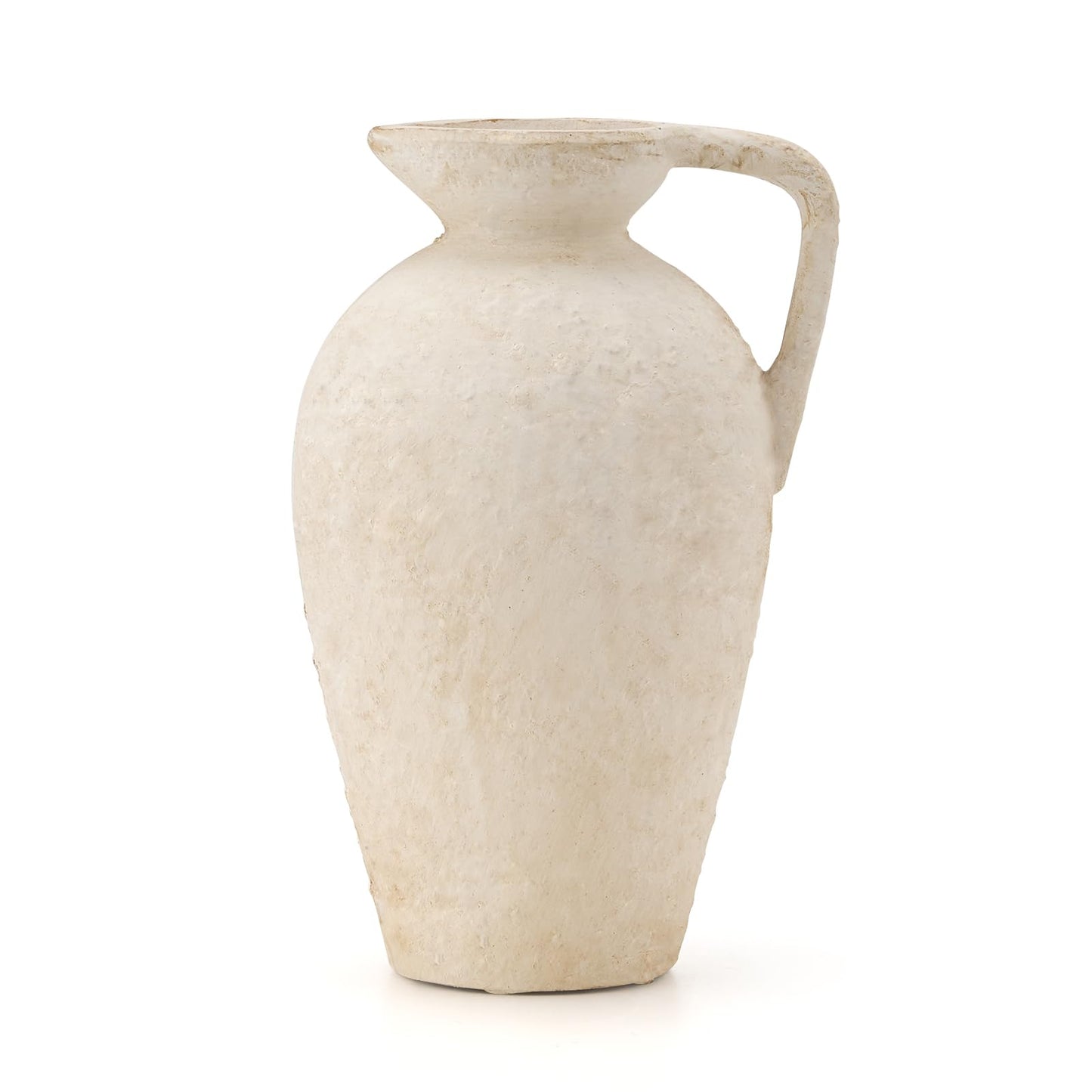 Ceramic Rustic Farmhouse Vase,9.25 inch Terracotta Vase with Handle