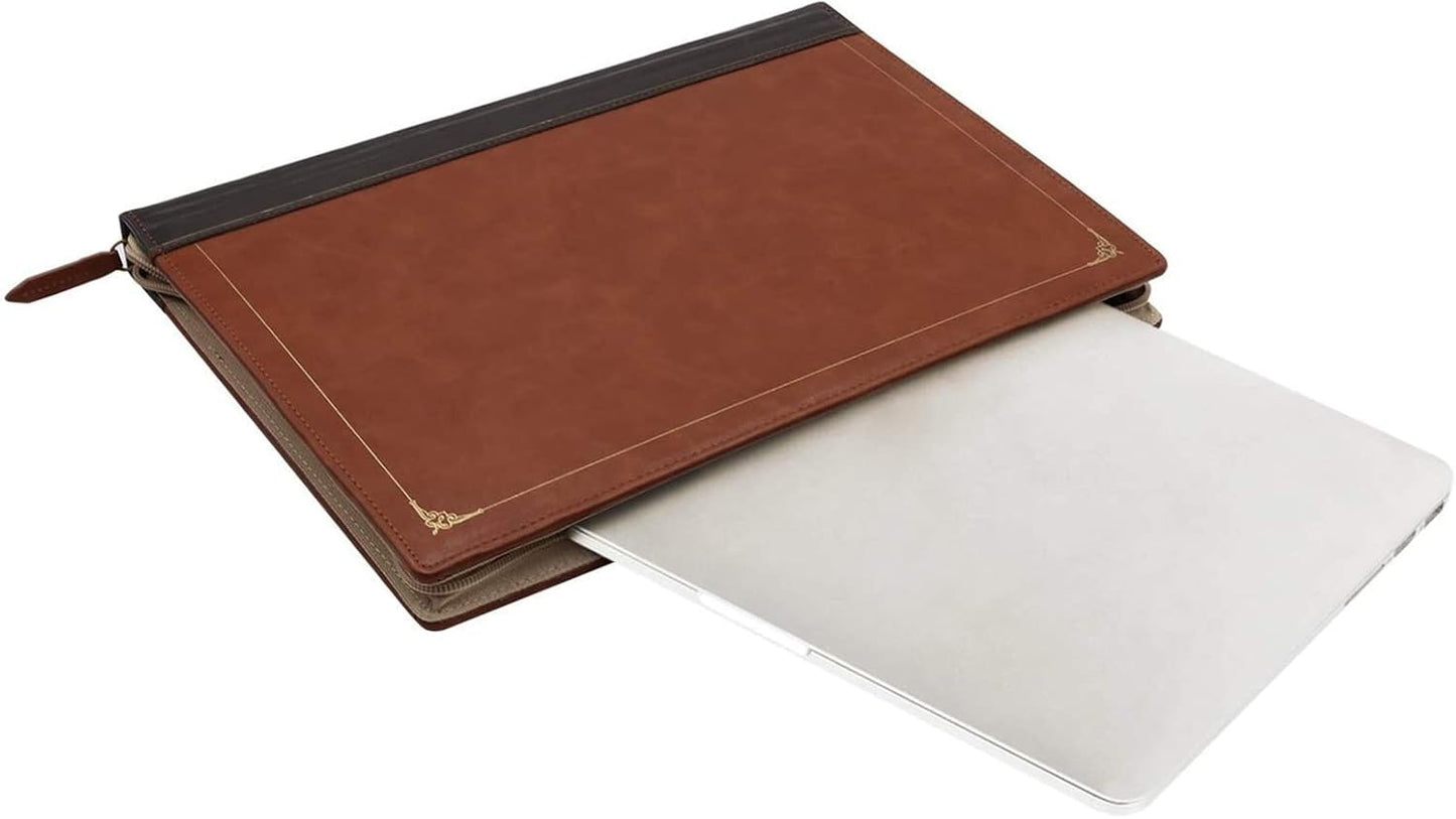 MOSISO Laptop Sleeve Case Bag, PU Leather Zippered Protective Case Cover