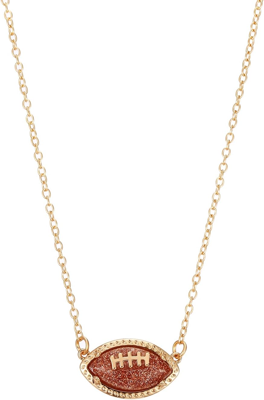 Football Soccer Baseball Basketball Tennis Racket Necklace for Women Sports Game Day Necklace Sports Fan Necklaces Accessories