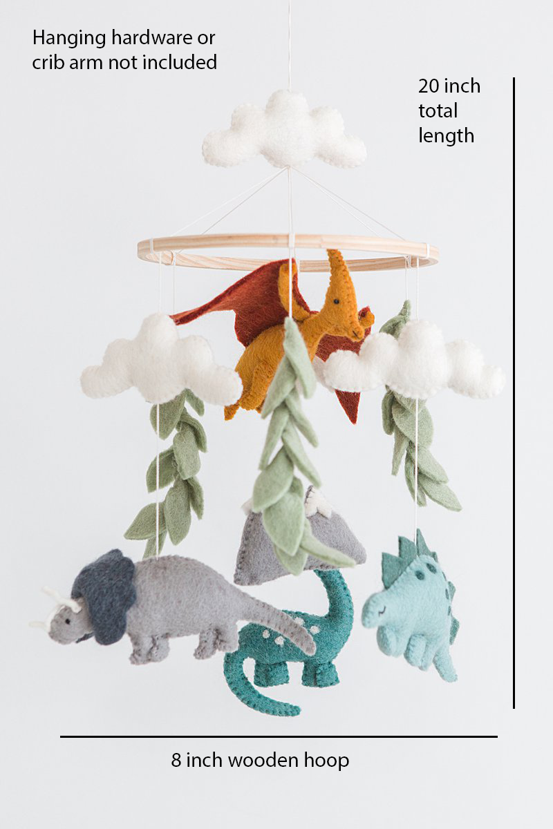Dinosaur Crib Mobile - Handmade Baby Gift