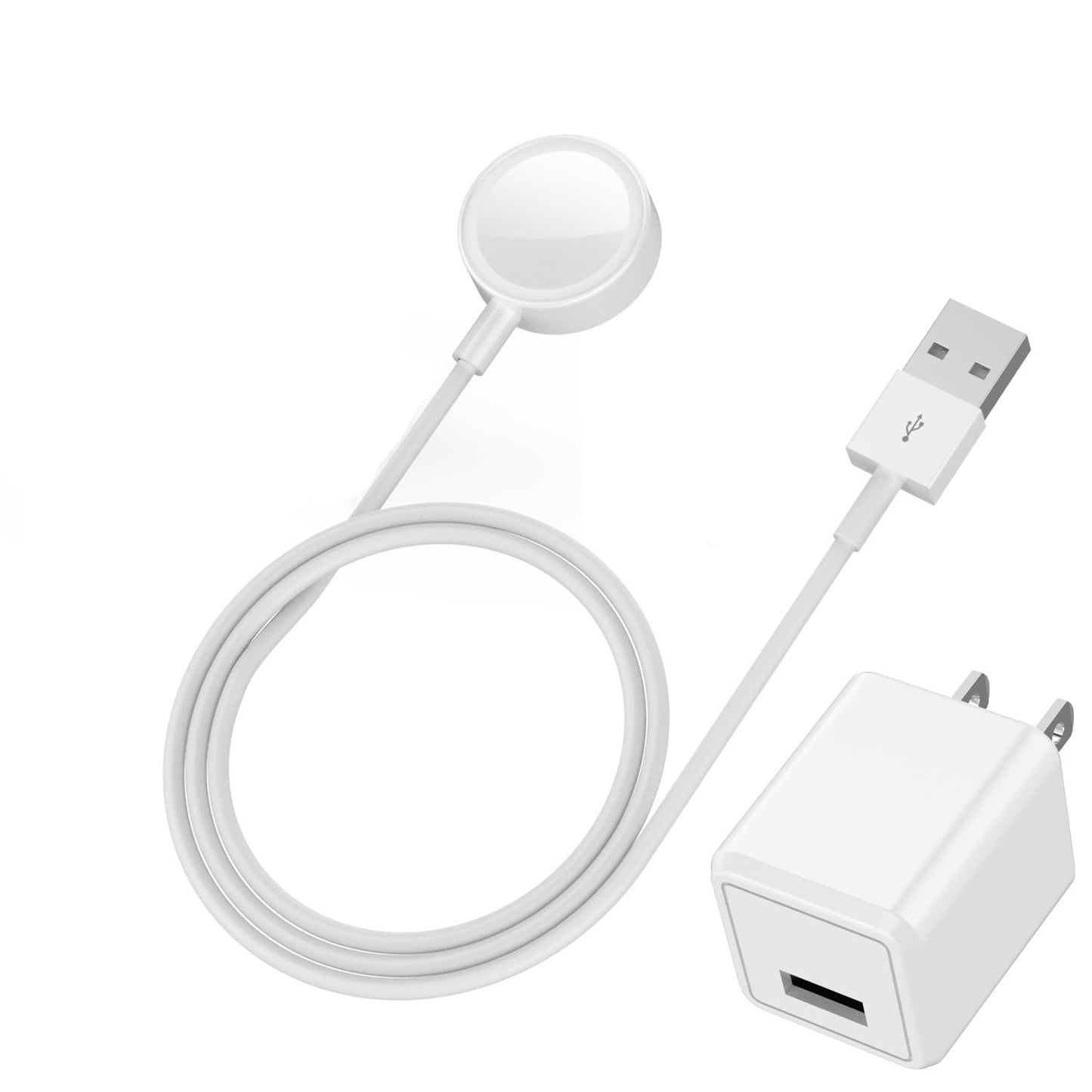[Apple Certified] 2 in 1 iPhone and Watch Charger 6.6 FT Magnetic iWatch Charging Cable with USB Wall Block Travel Plug Charger for Apple Watch & iPhone