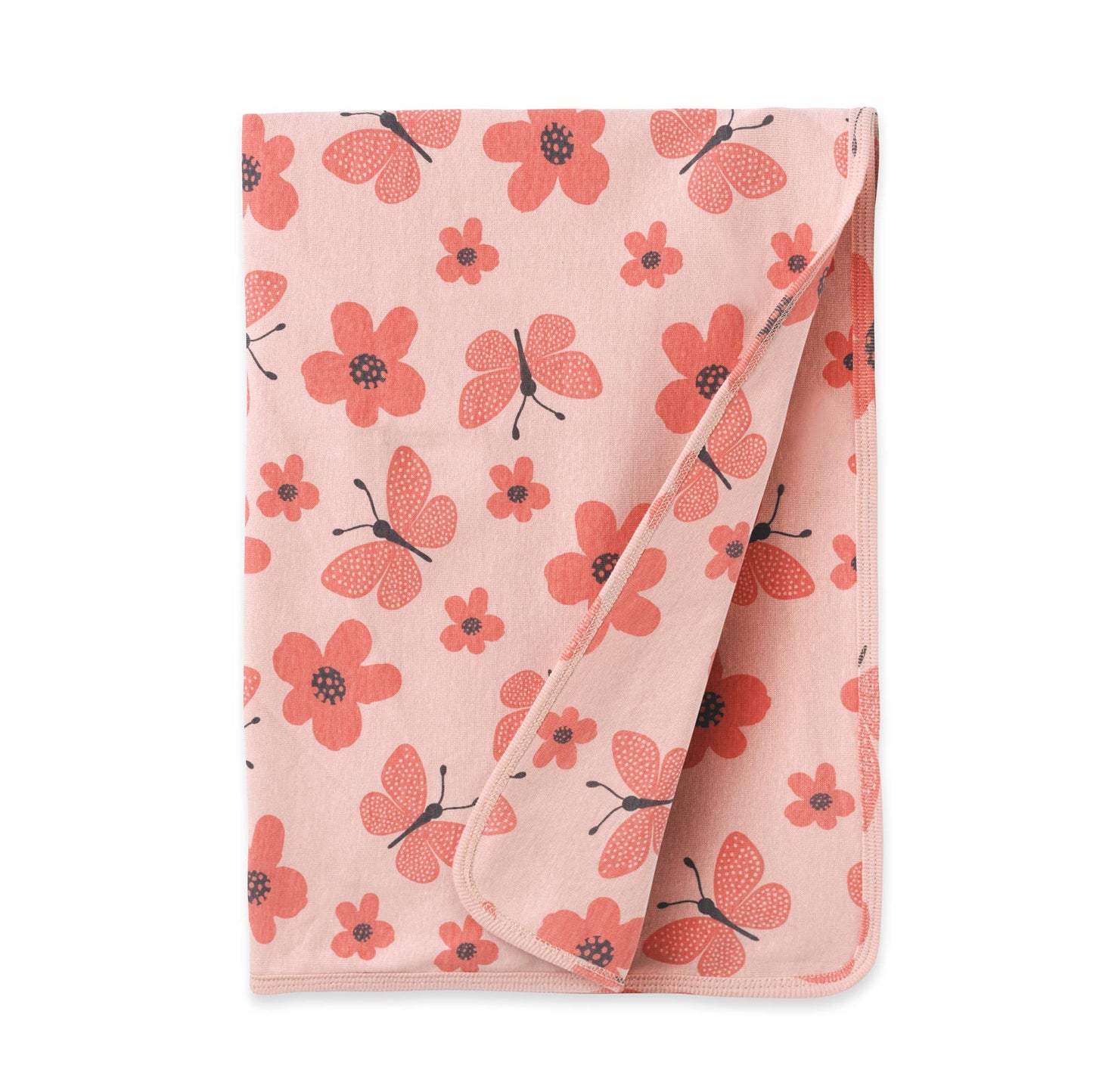 Fluttering Blooms Baby Girl Cotton Stroller Blanket