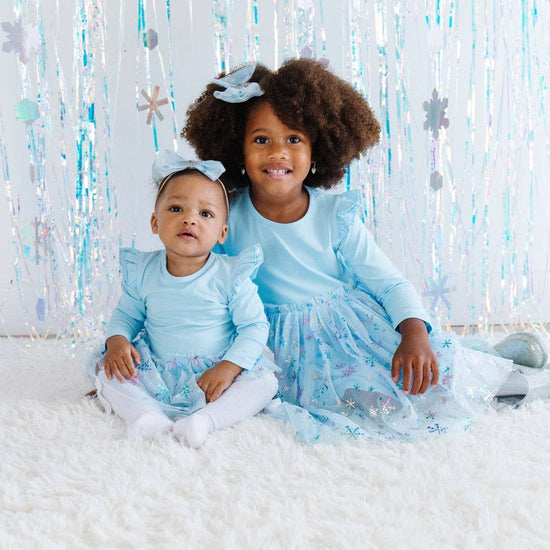 Load image into Gallery viewer, Snow Princess Iridescent Long Sleeve Tutu Dress
