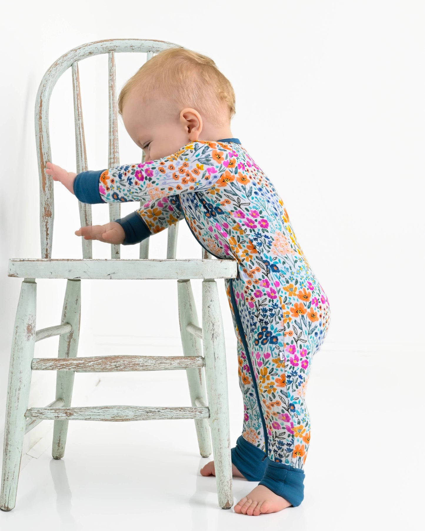 Whispering Wildflowers Bamboo baby pajamas convertible Romper