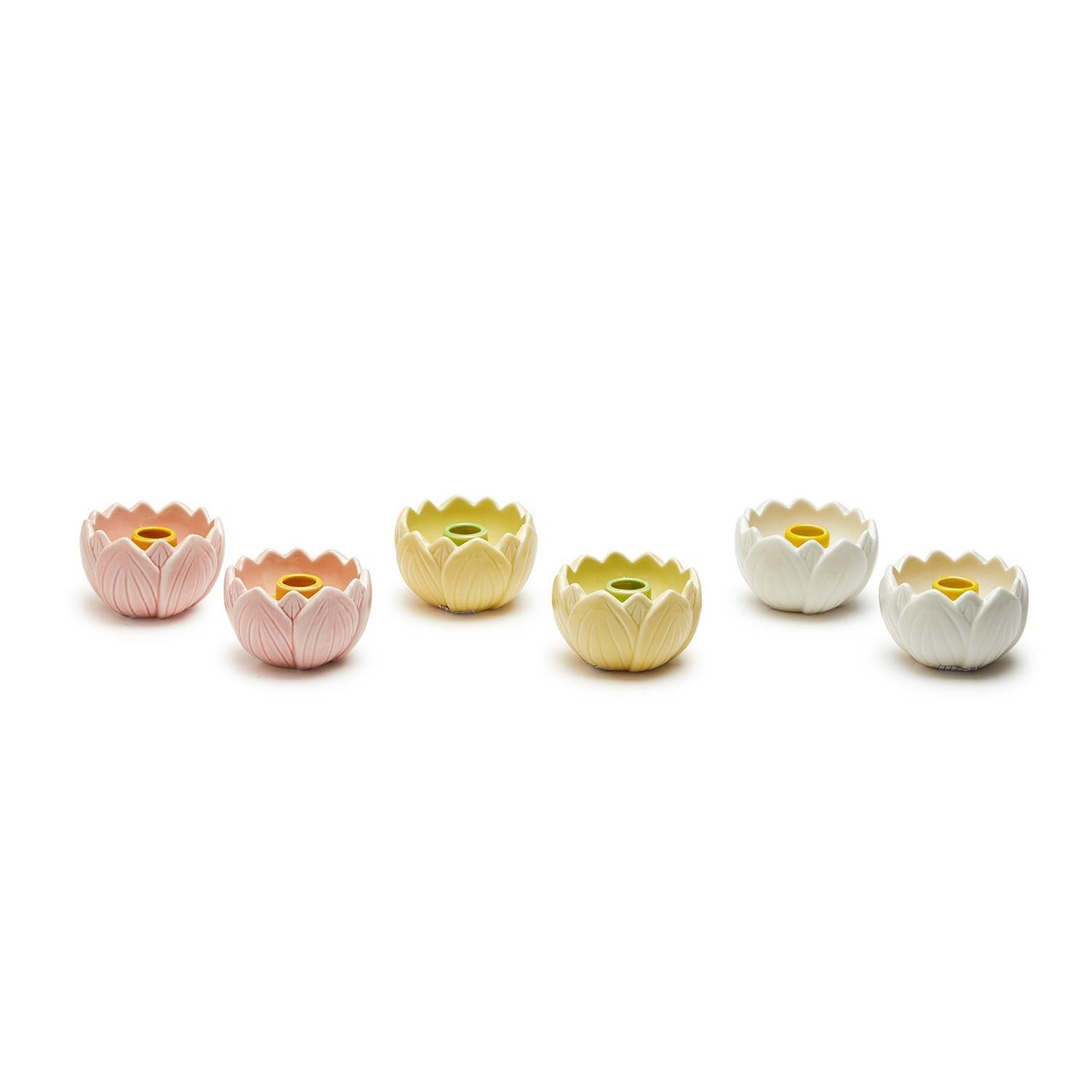 Full Bloom Hand Painted Porcelain Taper Candle Holder