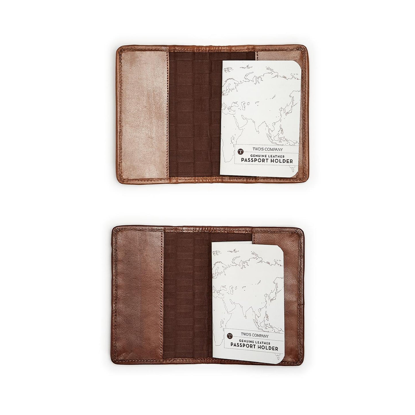 Chestnut Woven Leather Passport Holder