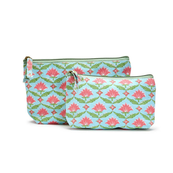 Load image into Gallery viewer, Set/2 Multipurpose Floral Pouches
