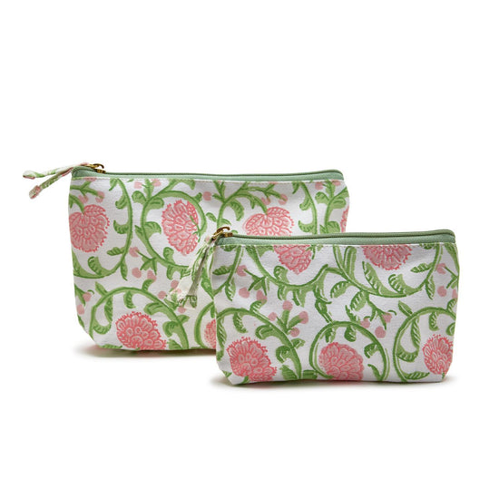 Load image into Gallery viewer, Set/2 Multipurpose Floral Pouches
