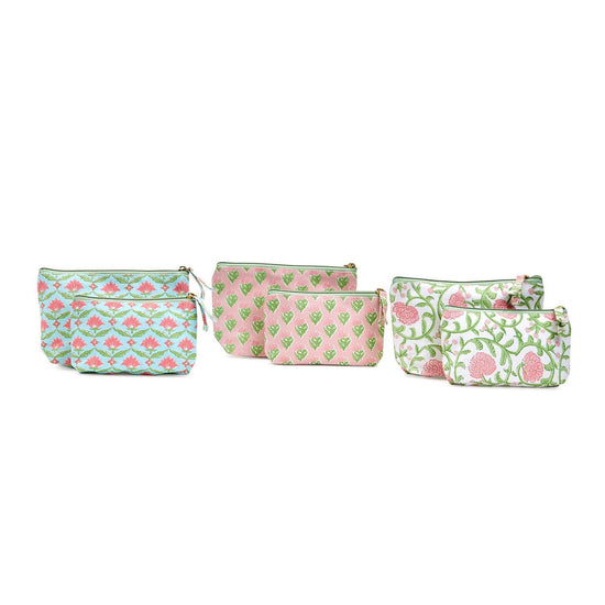 Load image into Gallery viewer, Set/2 Multipurpose Floral Pouches

