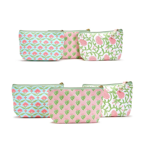 Set/2 Multipurpose Floral Pouches