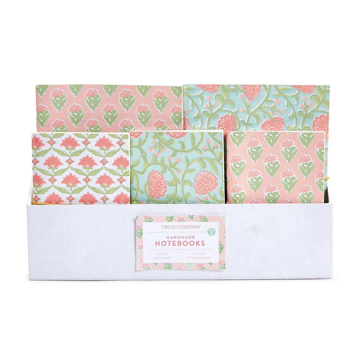 Small Floral Print Soft Cover Notebooks- Handmade with Recycled Paper