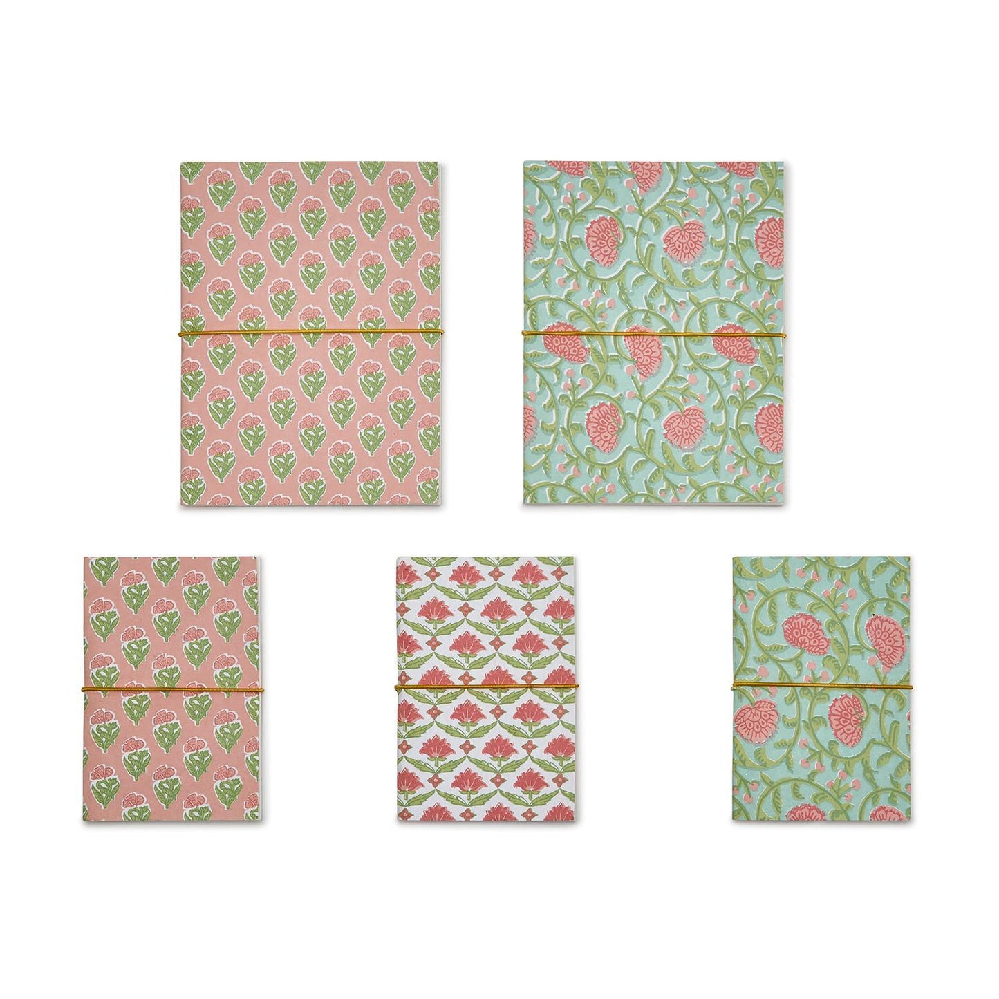 Small Floral Print Soft Cover Notebooks- Handmade with Recycled Paper
