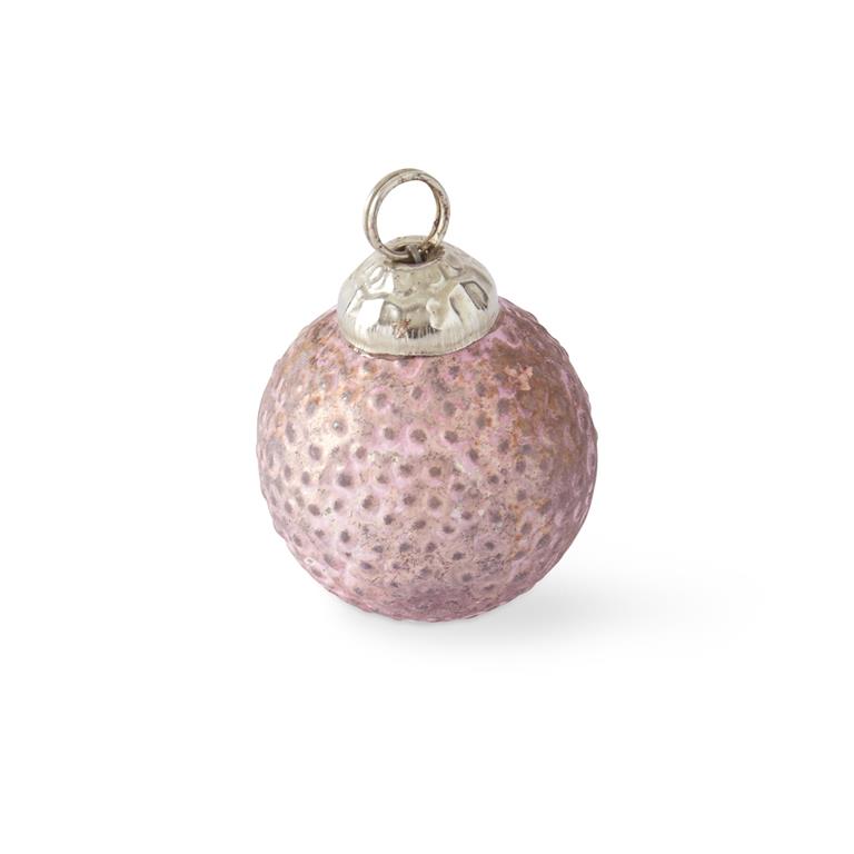 Bag of 12 1" Matte Pink Dot Embossed Glass