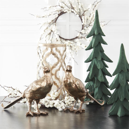 Set/2 Green Star Embossed Trees with Star Topper