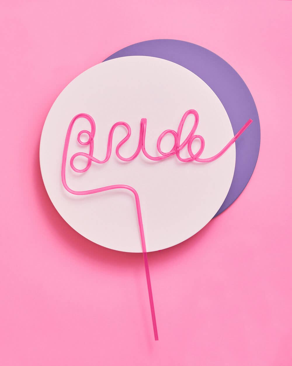 Pink Bride Straw