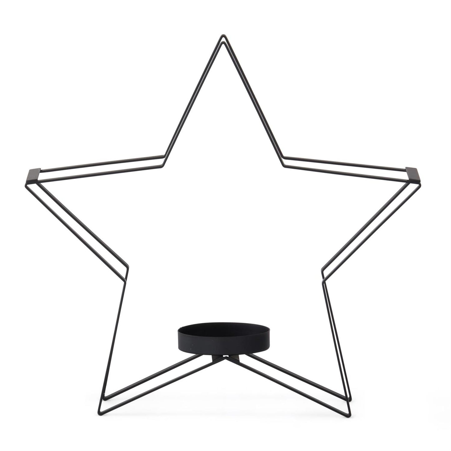 10.25 Inch Black Metal Star Votive Holder
