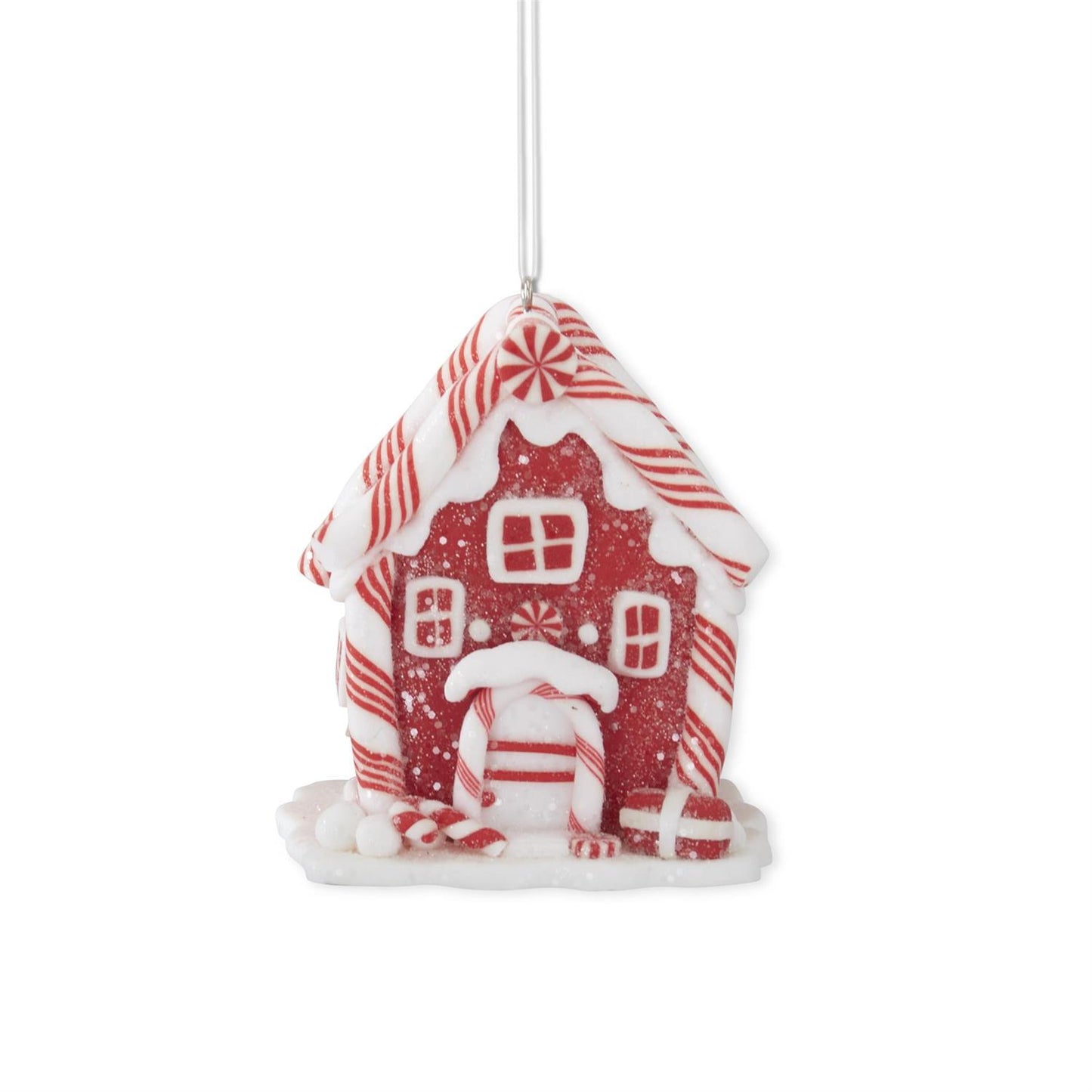 3.75 Inch Red and White Candy Cane House Ornaments