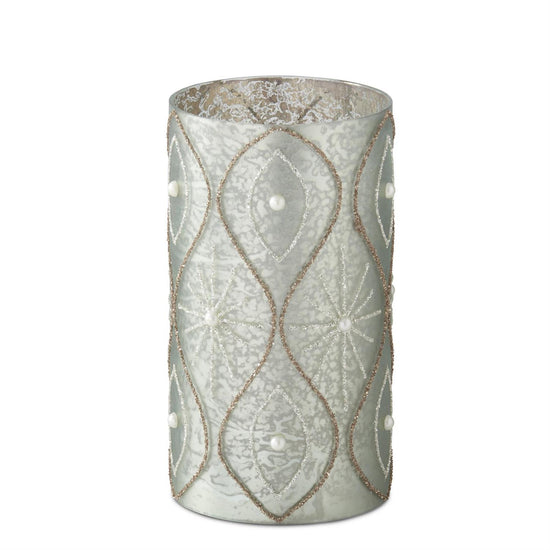 7.75 Inch Sage Embellished Candle Slip Cover