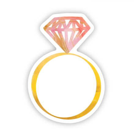 Pink Diamond Engagement Ring Sticker