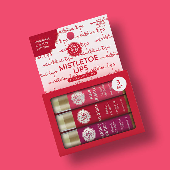 Load image into Gallery viewer, Mistletoe Lips Tinted Lip Balm set Of 3
