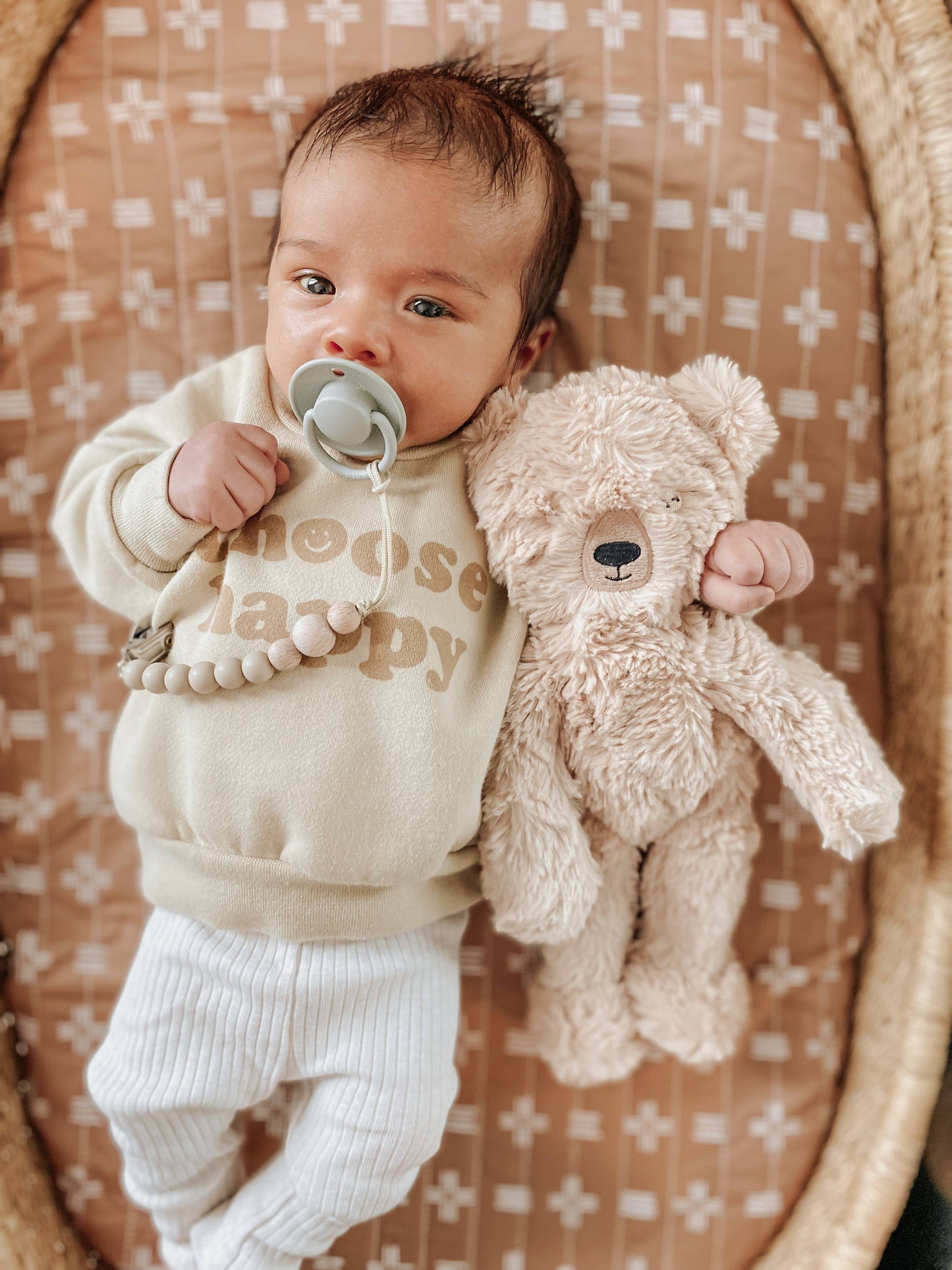 Pacifier Clip (Taupe Wood)
