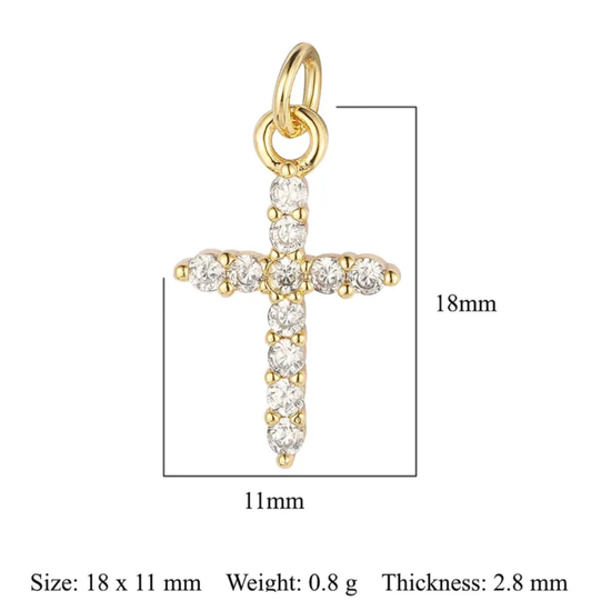 Sharp Cross Charm For Charm Necklace & Bracelet