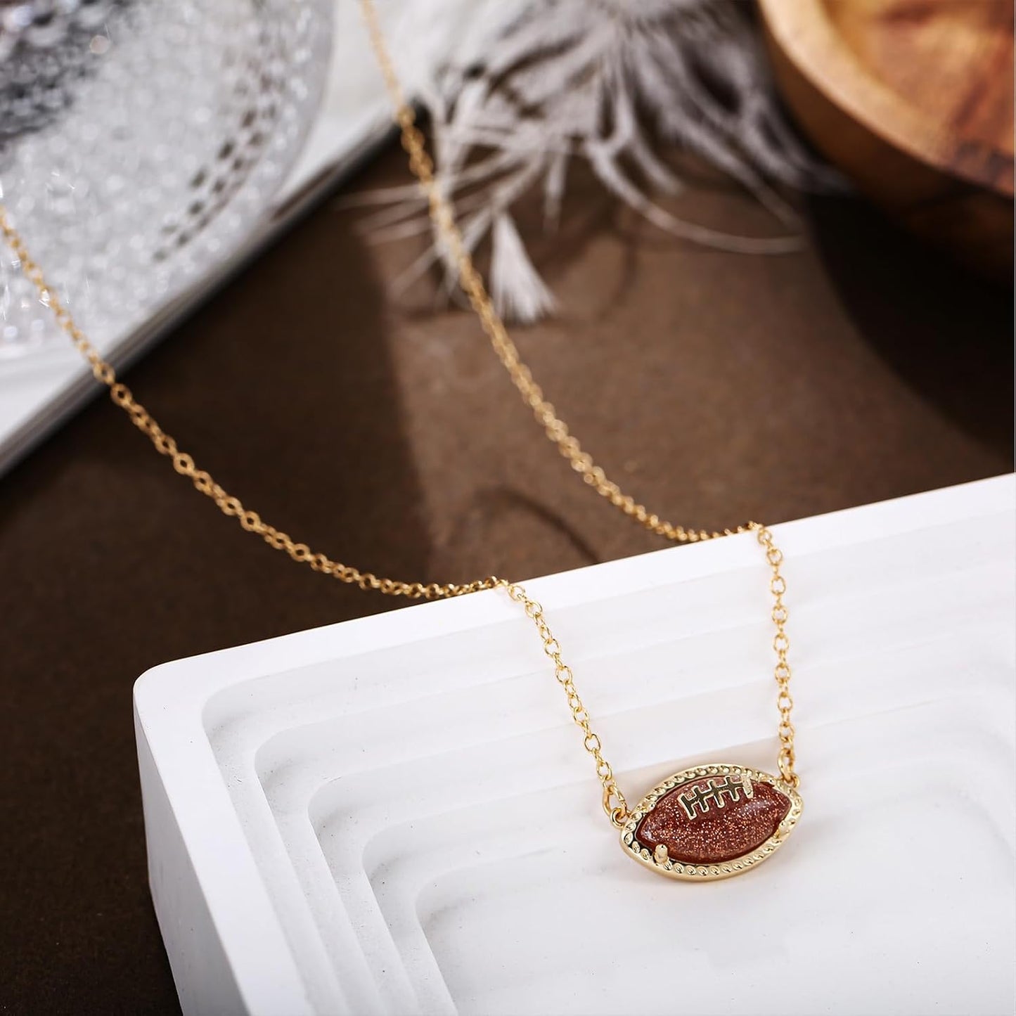 Football Soccer Baseball Basketball Tennis Racket Necklace for Women Sports Game Day Necklace Sports Fan Necklaces Accessories