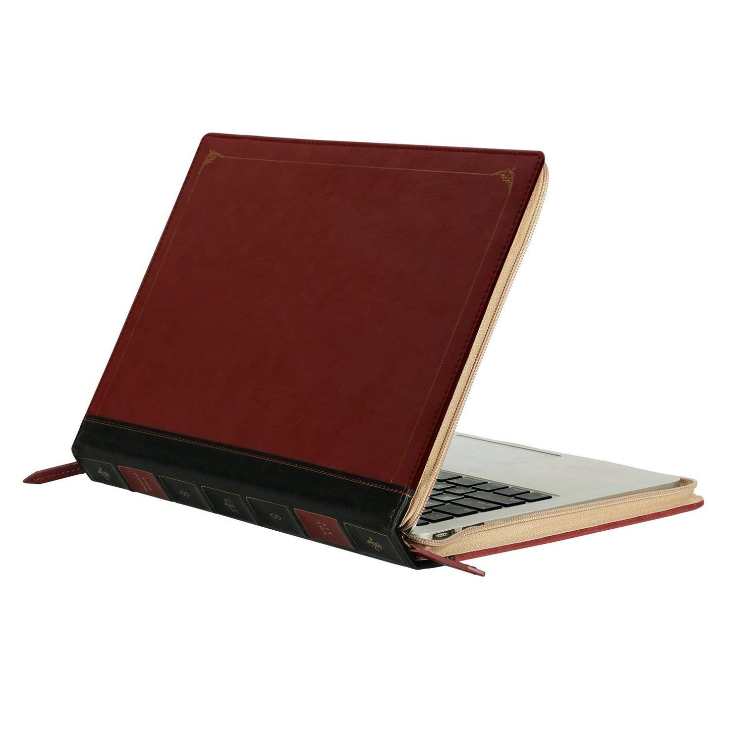 MOSISO Laptop Sleeve Case Bag, PU Leather Zippered Protective Case Cover