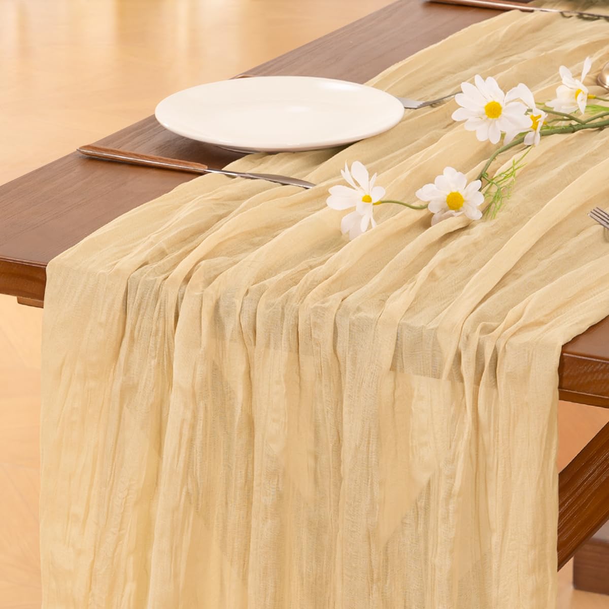 Sage Green Cheesecloth Table Runner Fall Wedding Birthday Party Home Decor