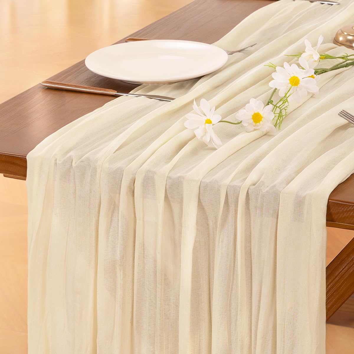 Sage Green Cheesecloth Table Runner Fall Wedding Birthday Party Home Decor