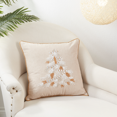 18" Beaded Tree Pillow