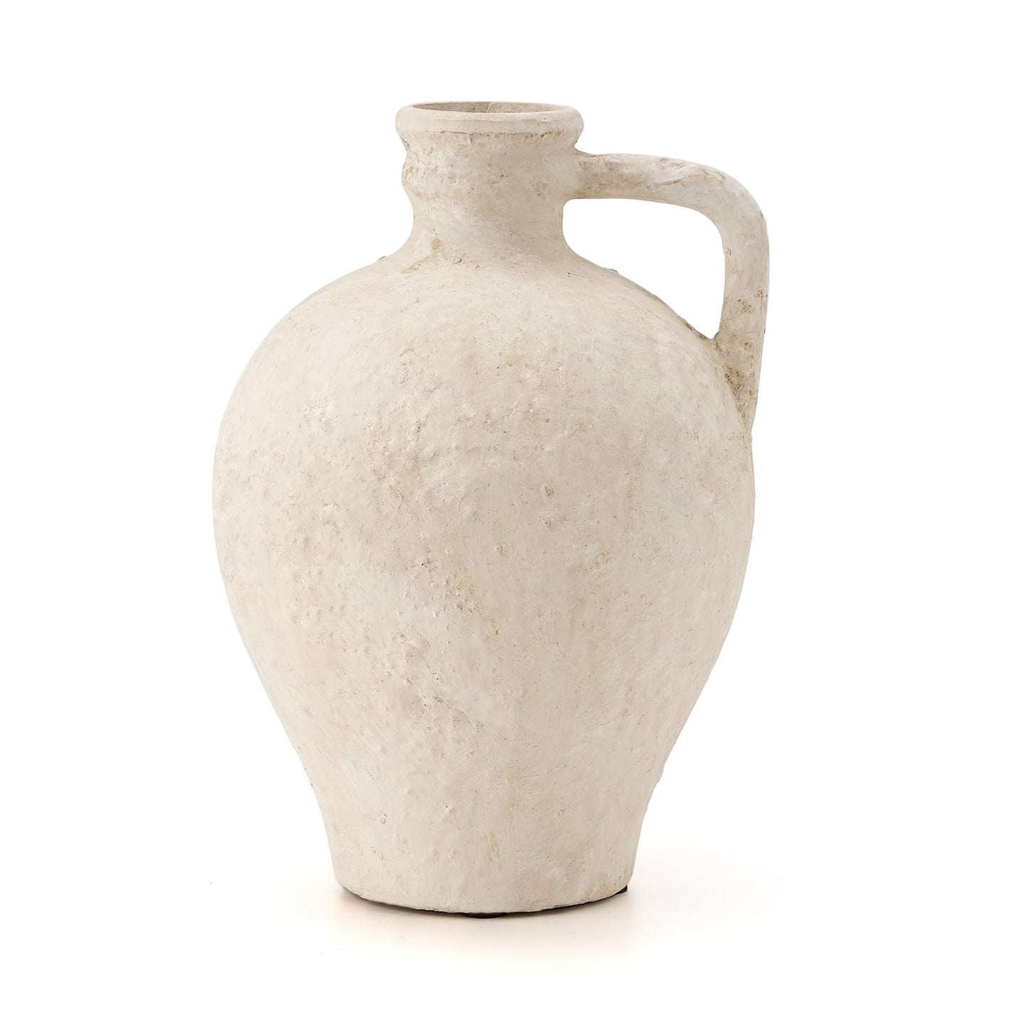 Ceramic Rustic Farmhouse Vase,9.25 inch Terracotta Vase with Handle