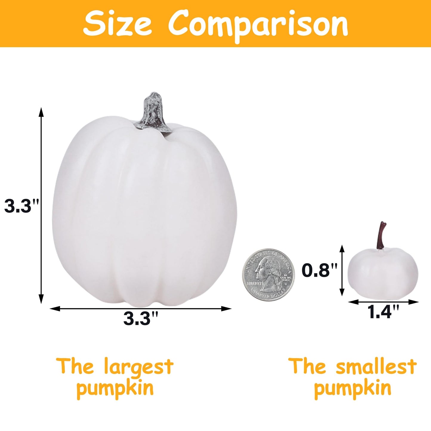 winemana 12 Pcs Pumpkin Fall Decorations, Golden Artificial Pumpkins