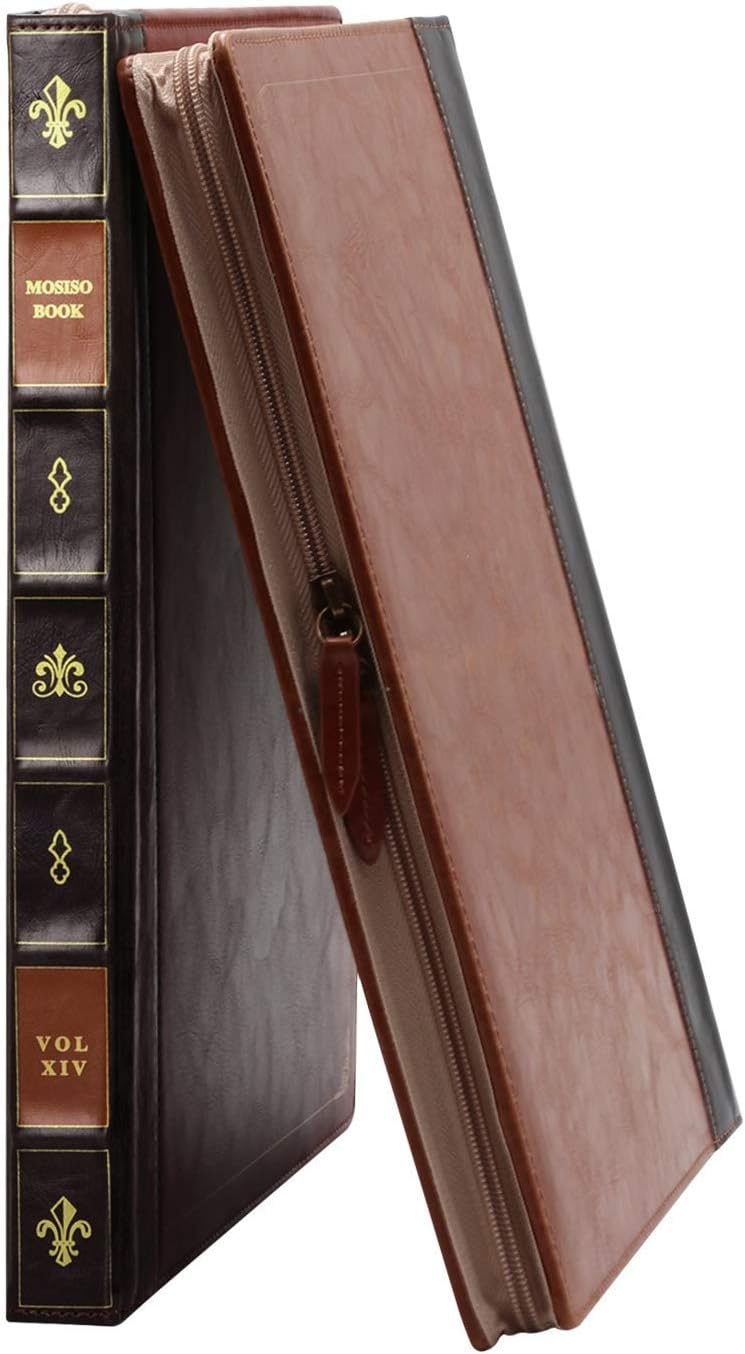 MOSISO Laptop Sleeve Case Bag, PU Leather Zippered Protective Case Cover