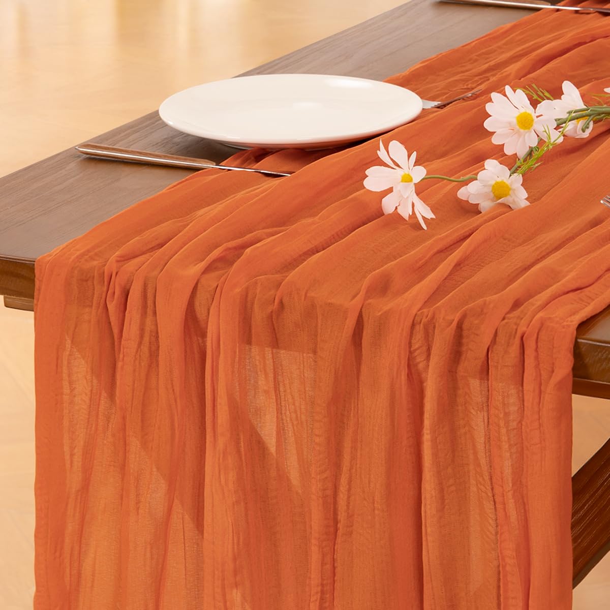 Sage Green Cheesecloth Table Runner Fall Wedding Birthday Party Home Decor