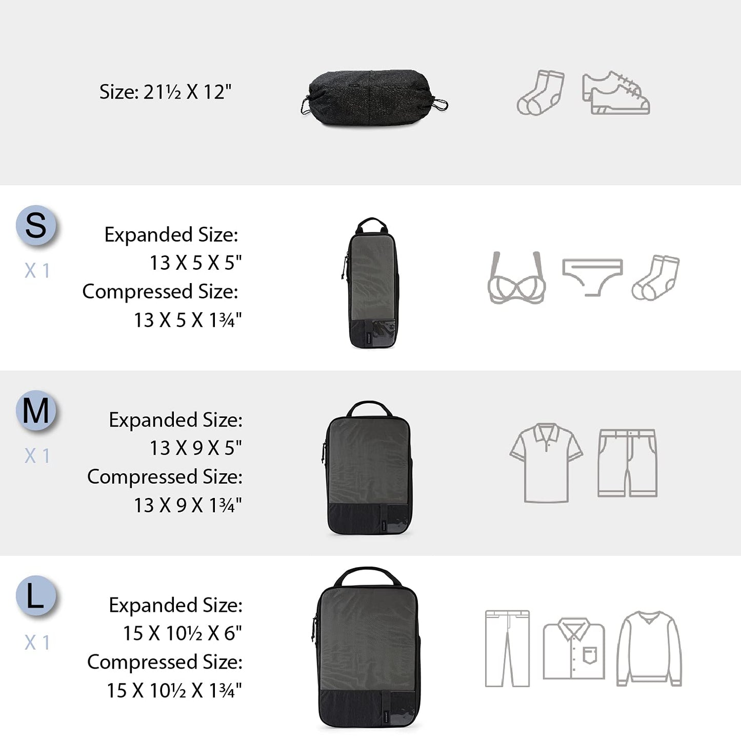 BAGSMART Compression Packing Cubes for Travel Essentials