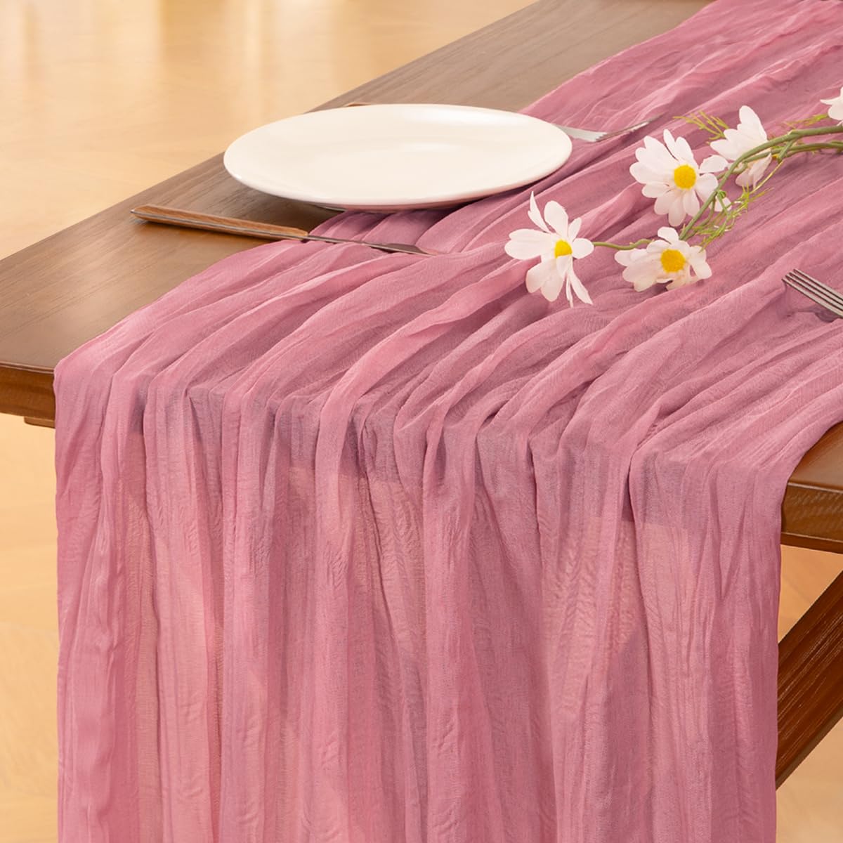 Sage Green Cheesecloth Table Runner Fall Wedding Birthday Party Home Decor
