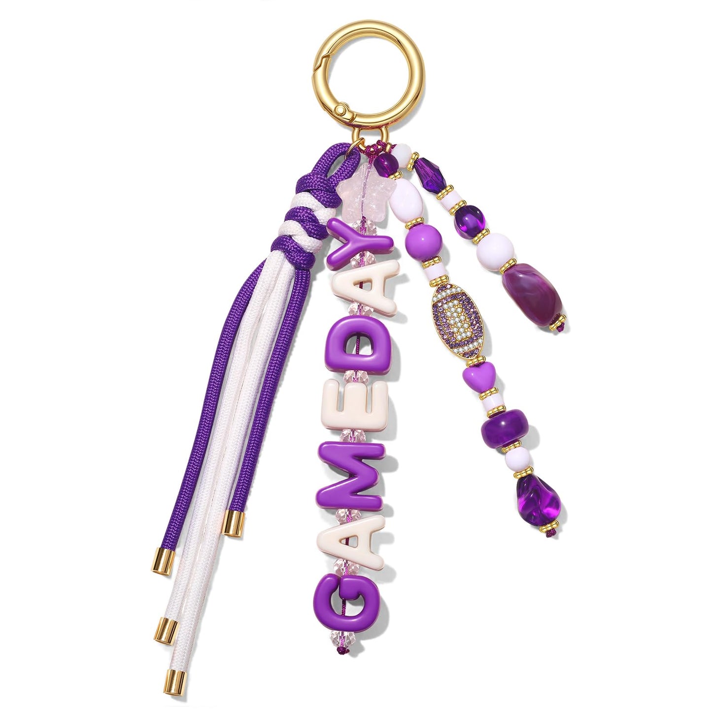 ANGLESJELL Football Bag Charms Paracord Game Day Keychains Purse Charms Football Cheer Mom Accessories Essentials Gifts