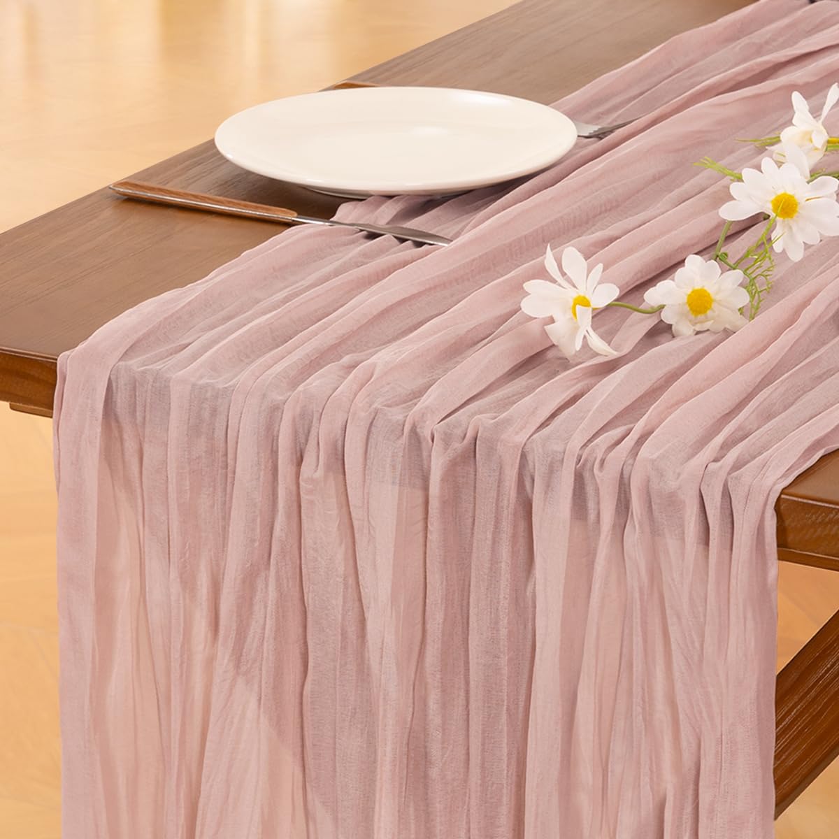 Sage Green Cheesecloth Table Runner Fall Wedding Birthday Party Home Decor