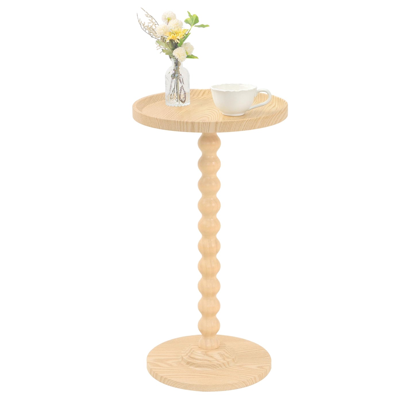 AWASEN Small Side Table, Round Drink Table for Small Spaces, Round Accent End Table Living Room, Nightstand for Bedroom, Corners, Office, Walnut Brown