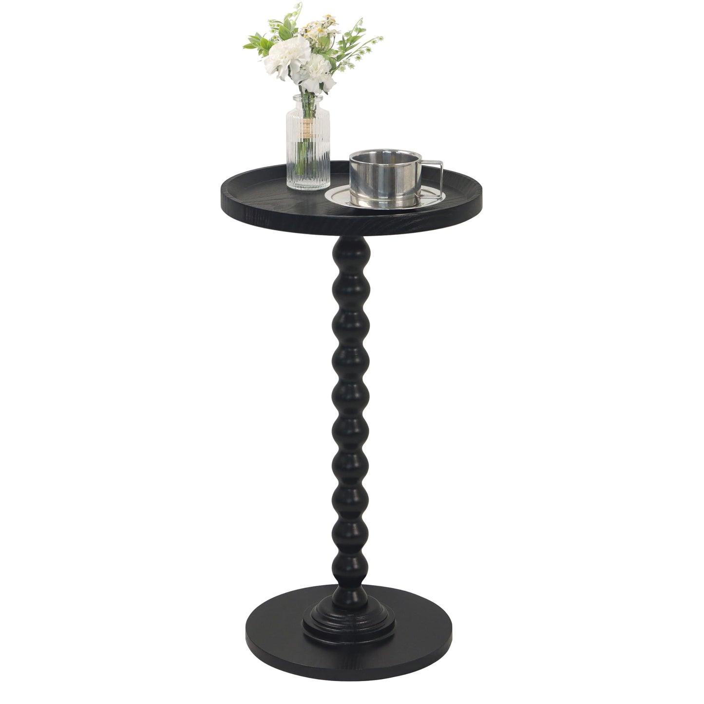 AWASEN Small Side Table, Round Drink Table for Small Spaces, Round Accent End Table Living Room, Nightstand for Bedroom, Corners, Office, Walnut Brown