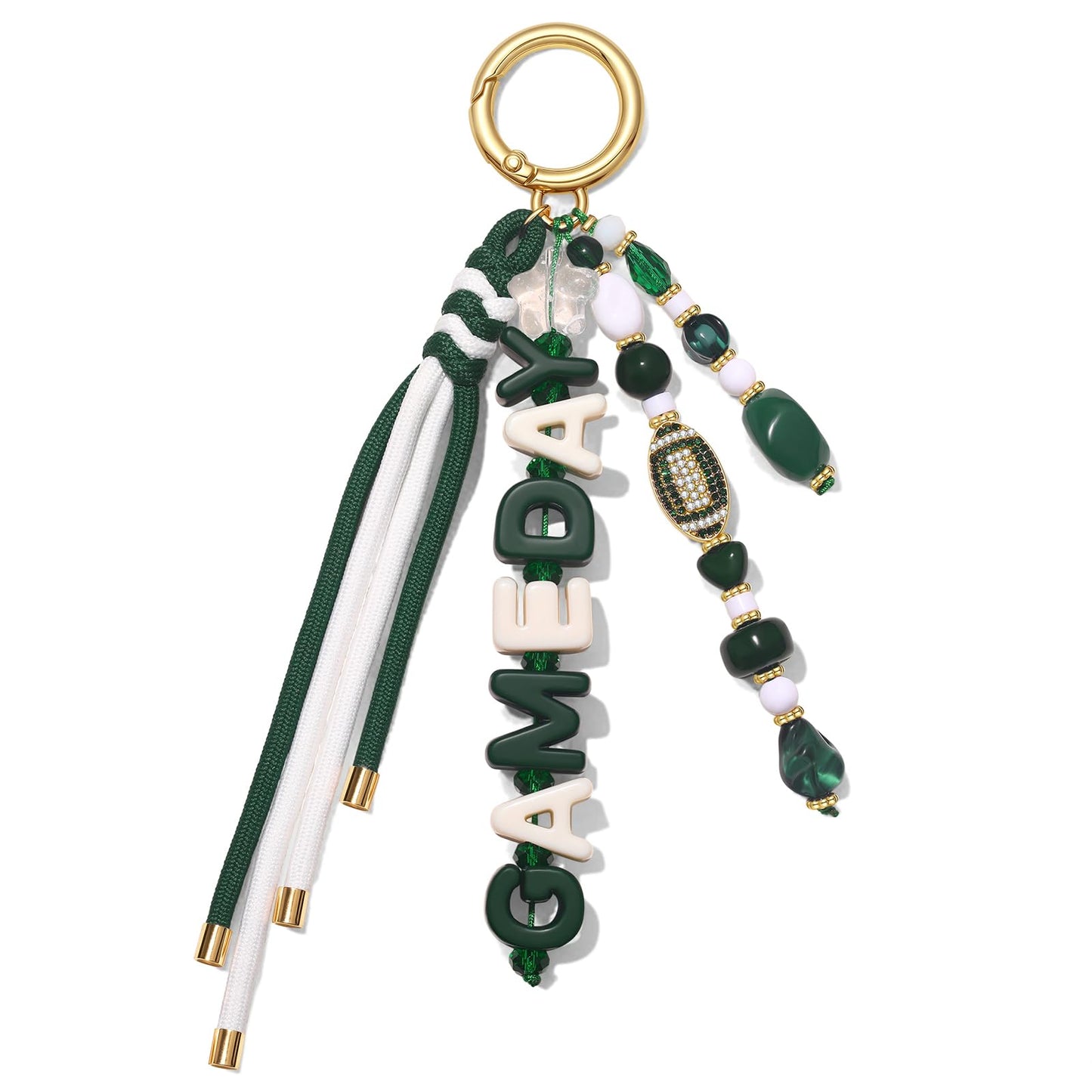 ANGLESJELL Football Bag Charms Paracord Game Day Keychains Purse Charms Football Cheer Mom Accessories Essentials Gifts